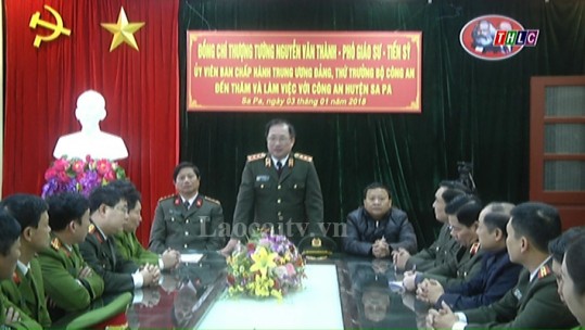 Thượng tướng Nguyễn Văn Thành - Thứ trưởng Bộ Công an thăm và làm việc tại huyện Sa Pa