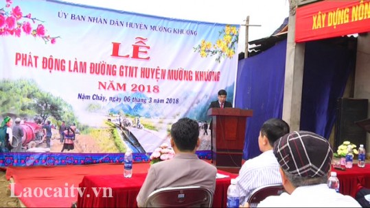 Huyện Mường Khương tổ chức lễ phát động làm đường giao thông nông thôn 2018