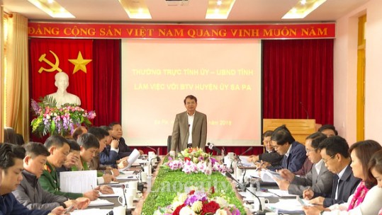 Thường trực Tỉnh ủy Lào Cai làm việc với Huyện ủy Sa Pa