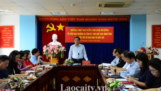 Thường trực UBND tỉnh làm việc với Sở Giáo dục và Đào tạo Lào Cai