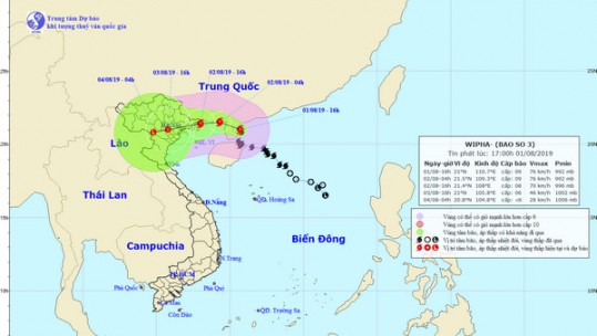 Công điện khẩn về việc chủ động các biện pháp phòng, tránh và ứng phó với bão số 3