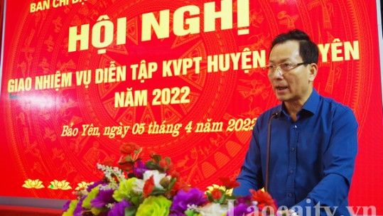 Dự kiến tháng 7 tổ chức diễn tập khu vực phòng thủ huyện Bảo Yên năm 2022