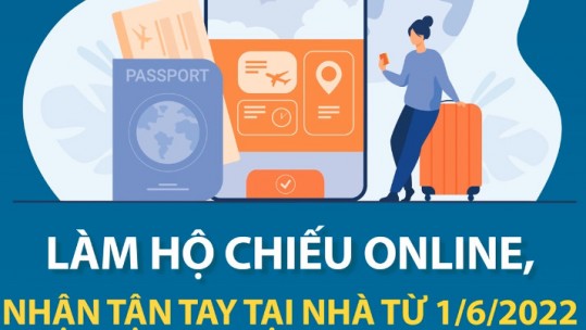 Làm hộ chiếu online, nhận tận tay tại nhà từ 1/6/2022