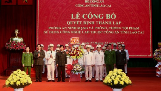 Thành lập Phòng An ninh mạng và phòng chống tội phạm công nghệ cao Công an tỉnh Lào Cai