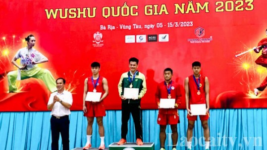 Đoàn thể thao Lào Cai giành 3 huy chương tại Giải vô địch Wushu quốc gia 2023