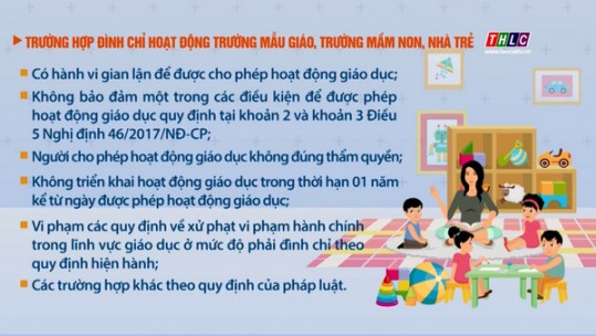 Trường hợp đình chỉ hoạt động trường mẫu giáo, trường mầm non, nhà trẻ