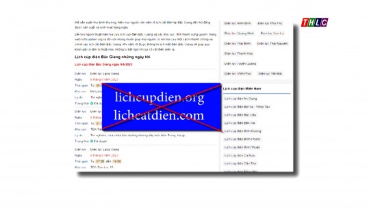 Xuất hiện website thông tin sai về lịch cắt điện