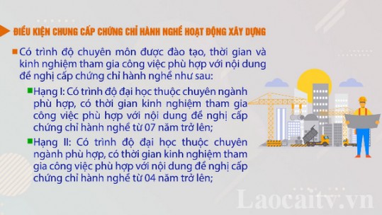 Điều kiện chung để được cấp chứng chỉ hành nghề hoạt động xây dựng