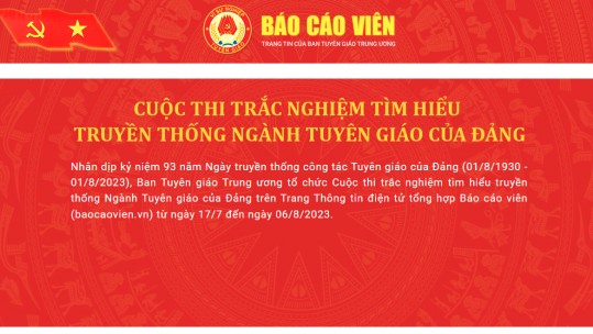 Thi trắc nghiệm trực tuyến tìm hiểu về truyền thống ngành Tuyên giáo