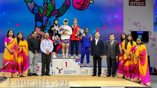 Nữ lực sĩ Hoàng Kim Lụa của Lào Cai giành 2 huy chương tại Giải Cử tạ trẻ, thanh thiếu niên vô địch châu Á 2023