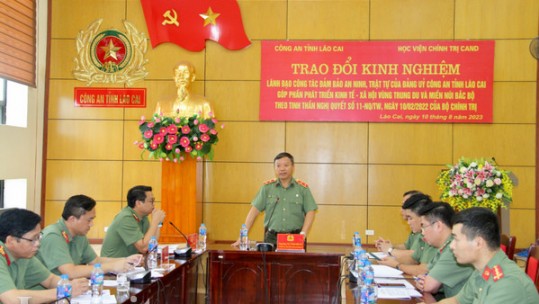 Học viện Chính trị Công an nhân dân làm việc với Công an tỉnh Lào Cai