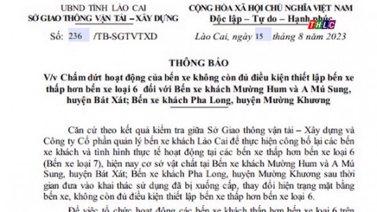 Dừng mọi hoạt động tại 3 bến xe trên địa bàn tỉnh