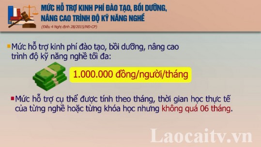 Mức hỗ trợ kinh phí đào tạo, bồi dưỡng, nâng cao trình độ kỹ năng nghề