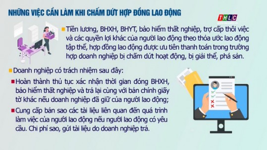 Quy định những việc cần làm khi chấm dứt hợp đồng lao động