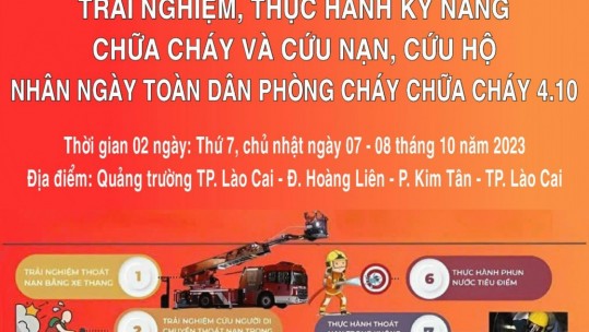 Thực hành phòng cháy chữa cháy cho người dân trên địa bàn thành phố Lào Cai