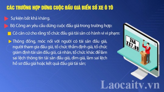 Các trường hợp dừng cuộc đấu giá biển số xe ô tô