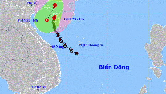 Bão số 5 đang di chuyển chậm theo hướng Bắc