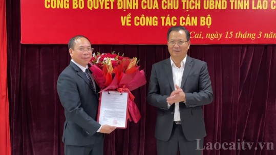 Công bố quyết định bổ nhiệm Phó Trưởng Ban Quản lý Khu kinh tế tỉnh Lào Cai