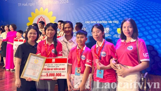 Lào Cai giành cúp Bạc toàn đoàn Câu lạc bộ Văn - Toán tuổi thơ toàn quốc 2024