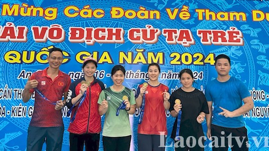 Lào Cai xếp thứ 4 toàn đoàn tại Giải Vô địch Cử tạ trẻ Quốc gia năm 2024