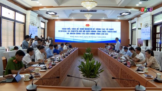 Đoàn công tác tỉnh Lào Cai trao đổi kinh nghiệm về chuyển đổi số tại tỉnh Thừa Thiên Huế