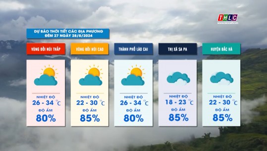 Dự báo thời tiết đêm 27 ngày 28/8/2024