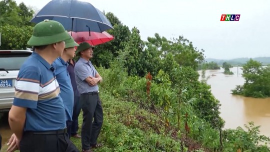 Lãnh đạo huyện Bảo Thắng kiểm tra, chỉ đạo ứng phó với bão số 3