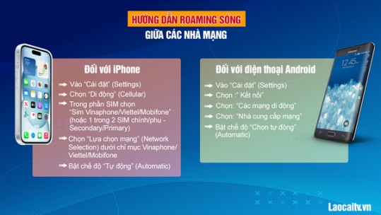 Hướng dẫn roaming sóng giữa các nhà mạng