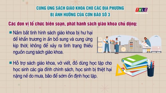 Cung ứng sách giáo khoa cho các địa phương bị ảnh hưởng của cơn bão số 3