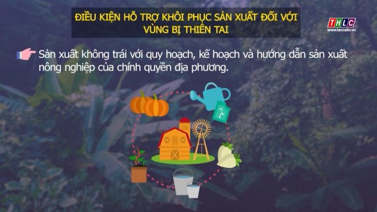 Điều kiện hỗ trợ khôi phục sản xuất đối với vùng bị thiên tai