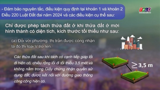 Điều kiện của việc tách thửa đất đối với đất ở tại những nơi chưa có quy hoạch chi tiết xây dựng được phê duyệt