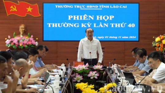 Thường trực HĐND tỉnh Lào Cai họp phiên thường kỳ lần thứ 40