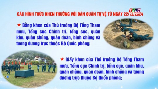 Các hình thức khen thưởng với dân quân tự vệ từ ngày 22/12/2024