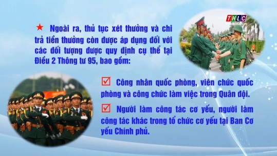 Thủ tục xét thưởng và chi trả tiền thưởng đối với sĩ quan, quân nhân chuyên nghiệp từ 25/12/2024