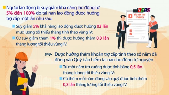 Mức trợ cấp tai nạn lao động khi tham gia bảo hiểm tai nạn lao động tự nguyện