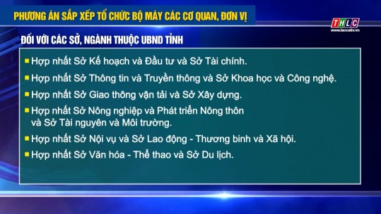 Phương án sắp xếp tổ chức bộ máy các cơ quan