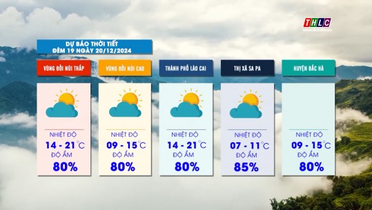 Dự báo thời tiết đêm 19 ngày 20/12/2024
