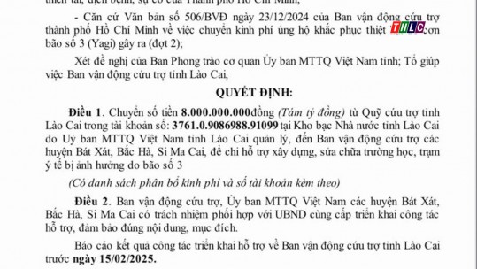 Chuyển 8 tỷ đồng hỗ trợ xây dựng, sửa chữa trường học, trạm y tế