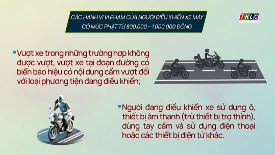 Các hành vi vi phạm của người điều khiển xe máy có mức phạt từ 800.000 – 1.000.000 đồng