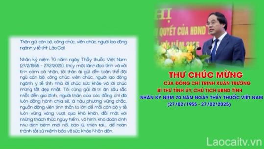 Thư chúc mừng của đồng chí Trịnh Xuân Trường - Bí thư Tỉnh ủy, Chủ tịch UBND tỉnh gửi ngành y tế