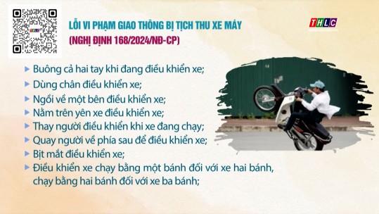 Một số lỗi vi phạm giao thông bị tịch thu xe máy