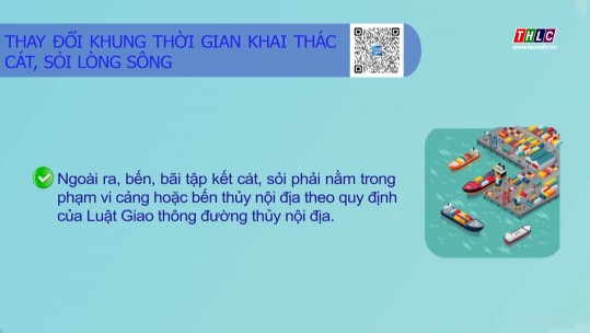 Thay đổi khung thời gian khai thác cát, sỏi lòng sông