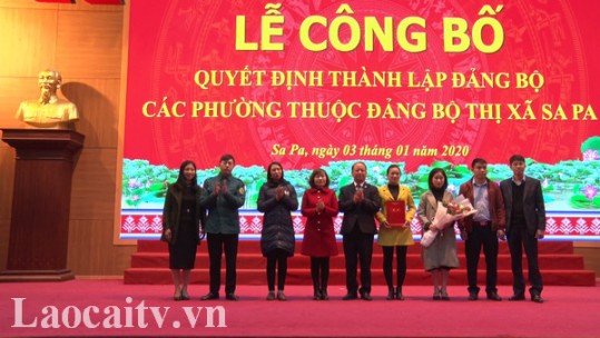 Công bố quyết định thành lập Đảng bộ các phường thuộc thị xã Sa Pa