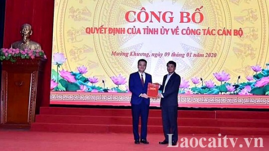 Đồng chí Giàng Quốc Hưng được bổ nhiệm giữ chức vụ Bí thư Huyện ủy Mường Khương
