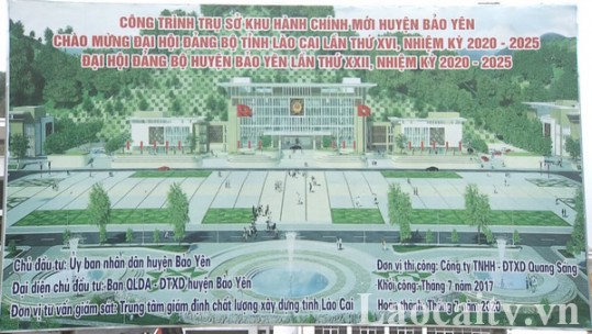 Phấn đấu hoàn thành công trình trụ sở khu hành chính mới huyện Bảo Yên đúng kế hoạch