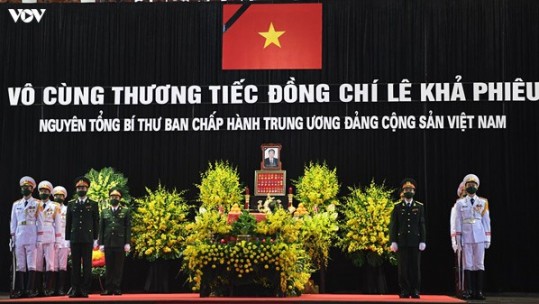 Hôm nay diễn ra lễ truy điệu và an táng nguyên Tổng Bí thư Lê Khả Phiêu