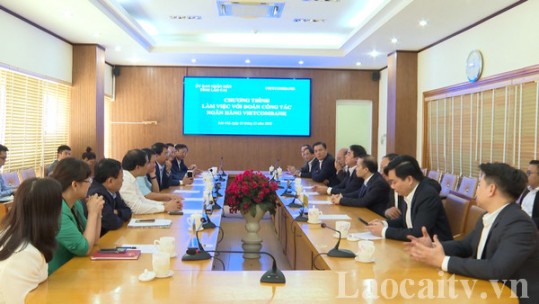 Lãnh đạo tỉnh Lào Cai làm việc với đoàn công tác Vietcombank