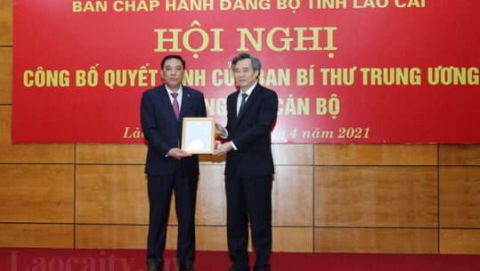 Đồng chí Hoàng Giang được điều động giữ chức vụ Phó Bí thư Tỉnh ủy Lào Cai