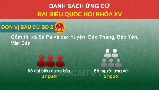 Danh sách ứng cử đại biểu Quốc hội - Đơn vị bầu cử số 2