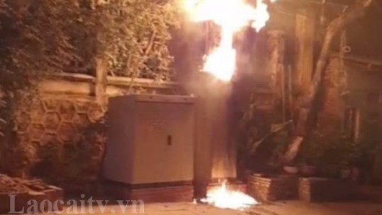 Cháy trạm biến áp tại khu vực phường Kim Tân
